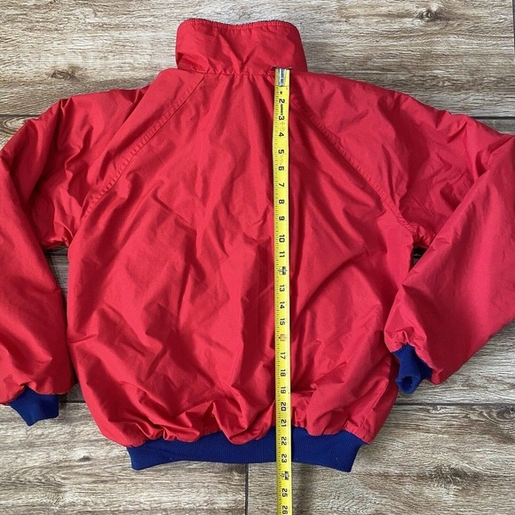 Patagonia Fleece Lined Bomber Jacket Mens Medium Red Made In USA - Picture 4 of 8